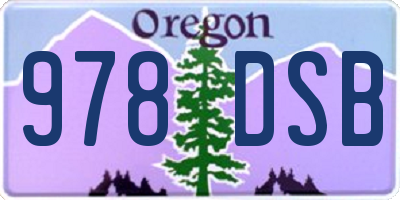 OR license plate 978DSB