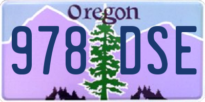 OR license plate 978DSE