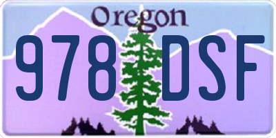 OR license plate 978DSF