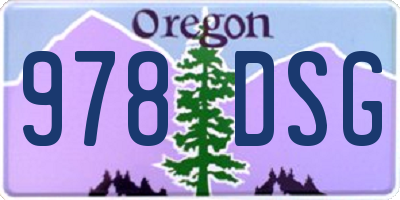 OR license plate 978DSG