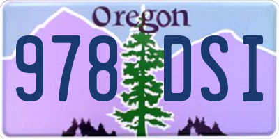 OR license plate 978DSI