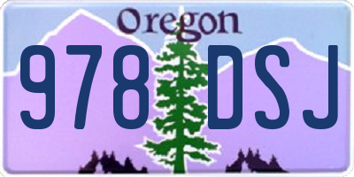 OR license plate 978DSJ