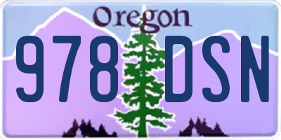 OR license plate 978DSN