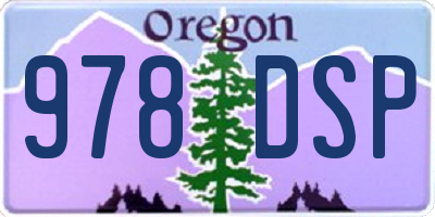 OR license plate 978DSP