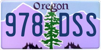OR license plate 978DSS