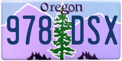 OR license plate 978DSX