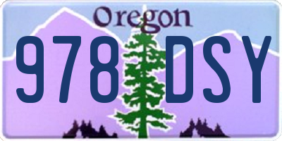 OR license plate 978DSY