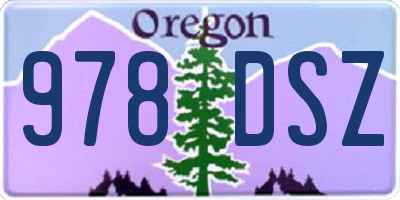 OR license plate 978DSZ