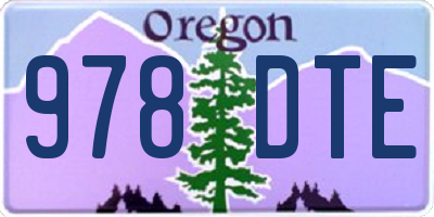OR license plate 978DTE