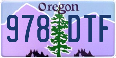 OR license plate 978DTF