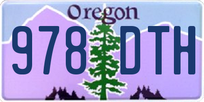 OR license plate 978DTH