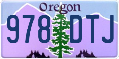 OR license plate 978DTJ