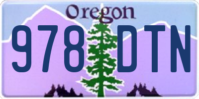 OR license plate 978DTN