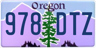 OR license plate 978DTZ