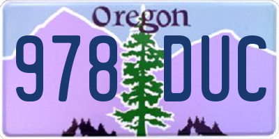 OR license plate 978DUC