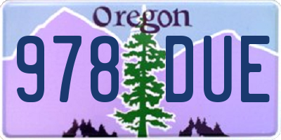 OR license plate 978DUE