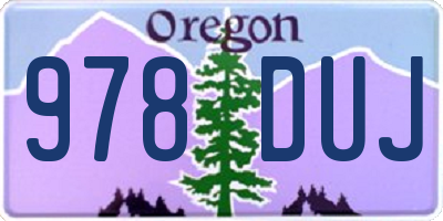 OR license plate 978DUJ