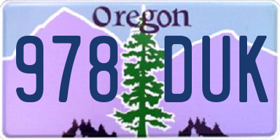 OR license plate 978DUK