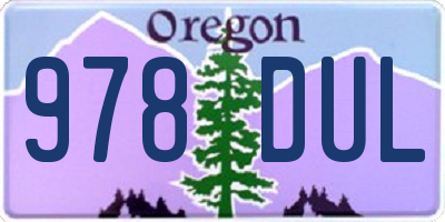 OR license plate 978DUL