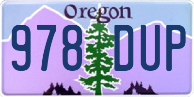 OR license plate 978DUP