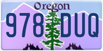 OR license plate 978DUQ