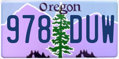 OR license plate 978DUW