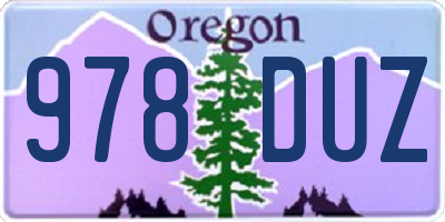 OR license plate 978DUZ