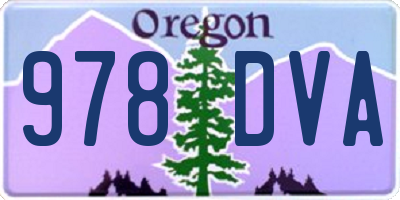 OR license plate 978DVA