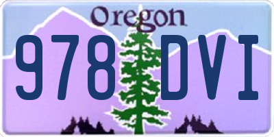 OR license plate 978DVI