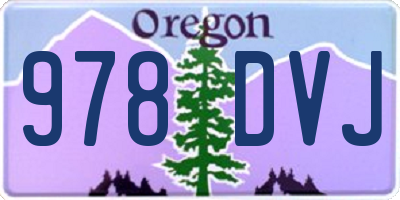 OR license plate 978DVJ