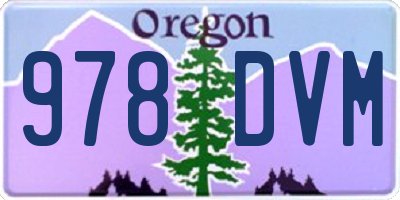 OR license plate 978DVM