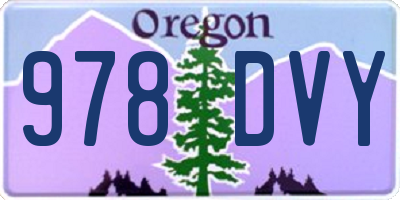 OR license plate 978DVY