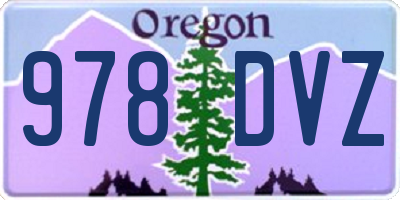 OR license plate 978DVZ