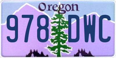 OR license plate 978DWC