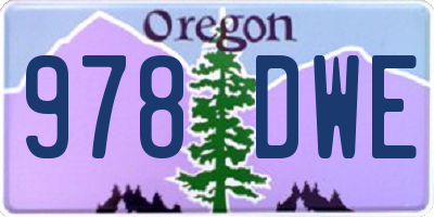 OR license plate 978DWE