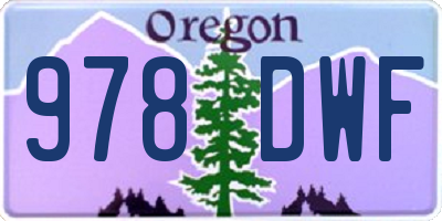 OR license plate 978DWF