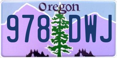 OR license plate 978DWJ