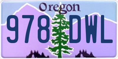 OR license plate 978DWL