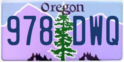 OR license plate 978DWQ