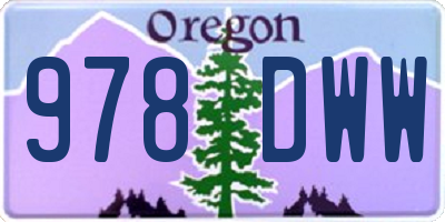 OR license plate 978DWW