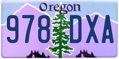 OR license plate 978DXA