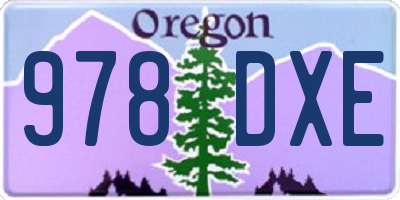 OR license plate 978DXE