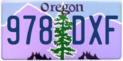OR license plate 978DXF