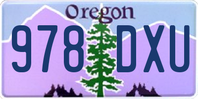 OR license plate 978DXU