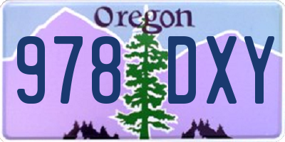 OR license plate 978DXY