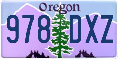 OR license plate 978DXZ