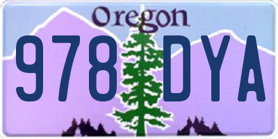 OR license plate 978DYA