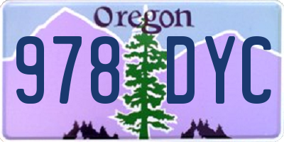 OR license plate 978DYC