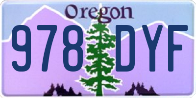 OR license plate 978DYF