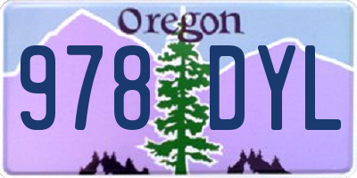 OR license plate 978DYL